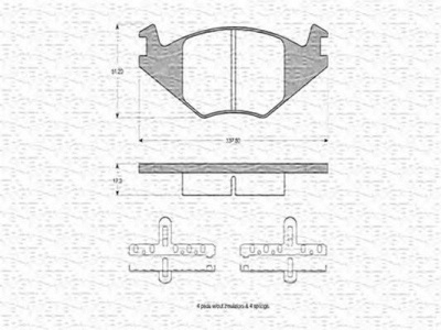 MAGNETI MARELLI 363702160025 -  Комплект тормозных колодок, дисковый тормоз